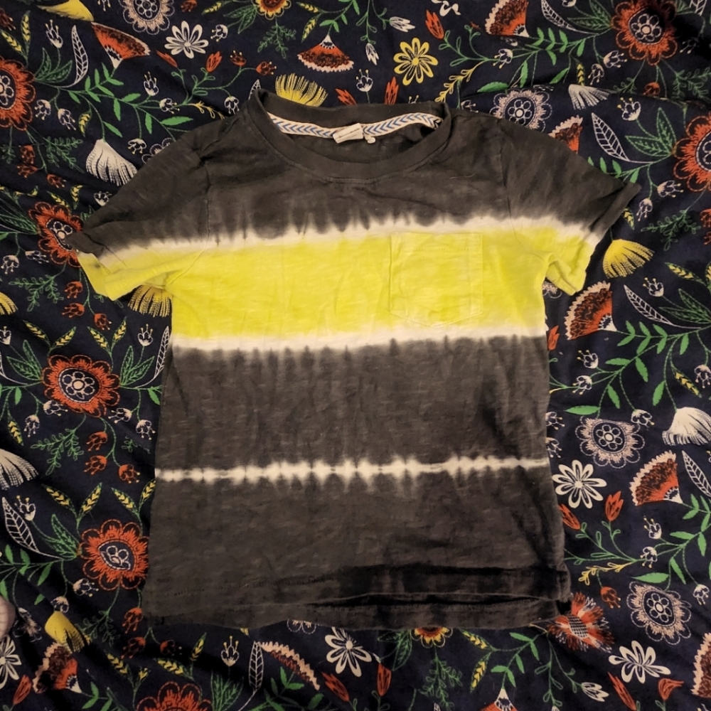 Short Sleeve Black and Green Tie Dye T-Shirt |  Boys Size 6